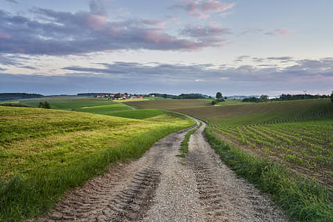 Gemeinde Reischach Landkreis Altötting Erlbacher Straße Richtung Petzlberg (Dirschl Johann) Deutschland AÖ